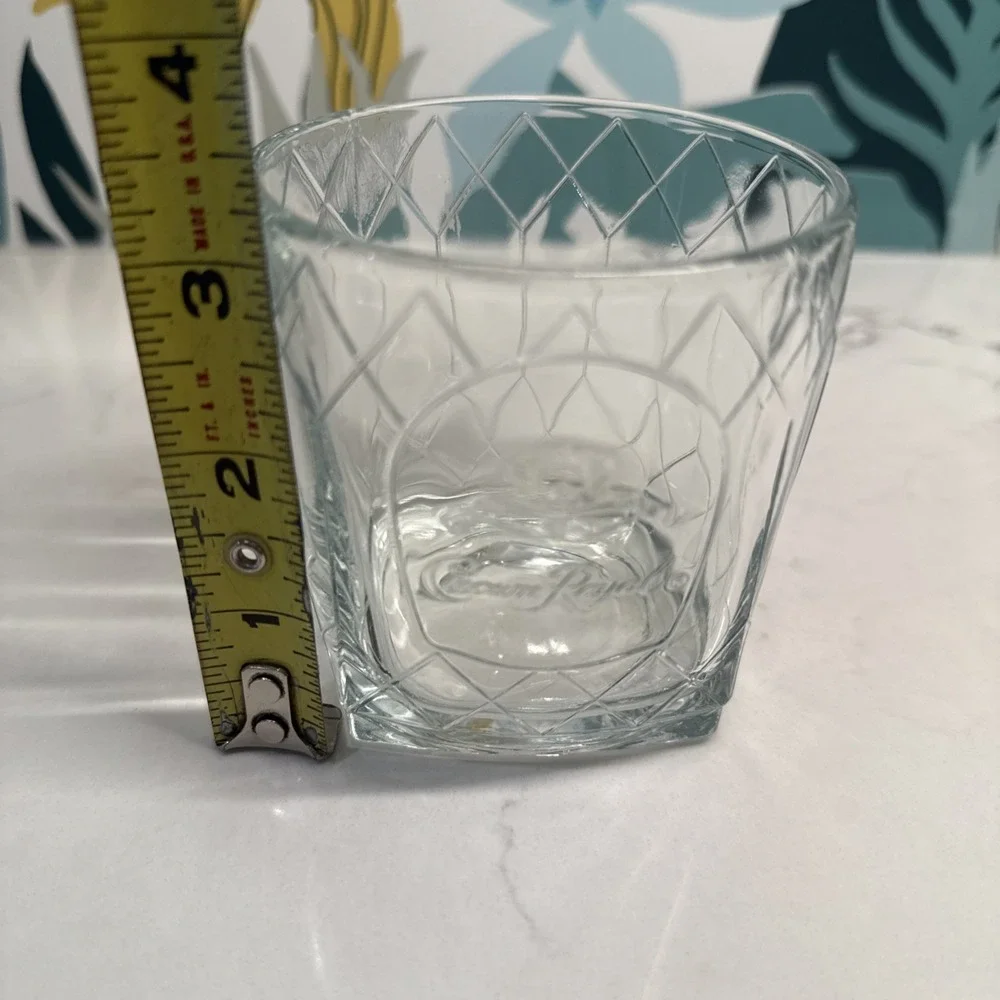 Crown Royal Glass Tumbler Embossed Diamond Pattern Canadian Whiskey On The Rocks